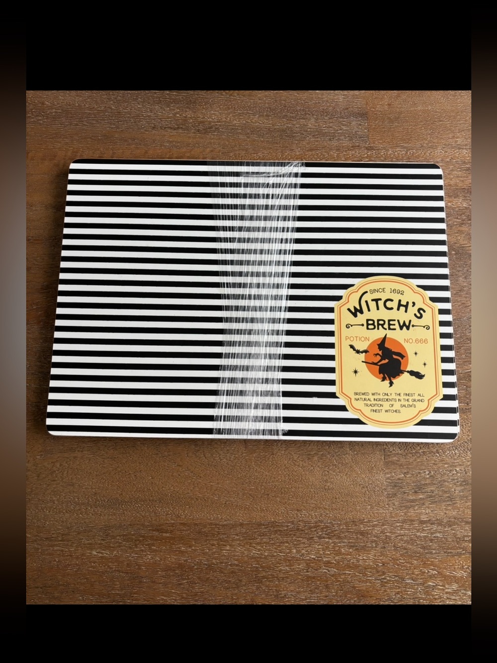 Halloween Chateau Witch's Brew Potion Cork Striped Placemat Set 4